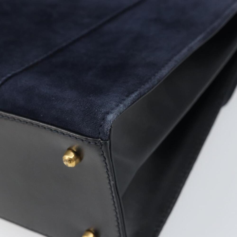 GUCCI Hand Bag Suede Navy Gold 000 2026 0306 Auth 154476 - Picture 16 of 16